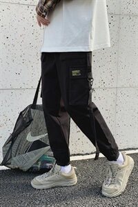 2021春秋装新款休闲工装裤宽松港风大码束脚裤哈伦九分裤K822-P55图片