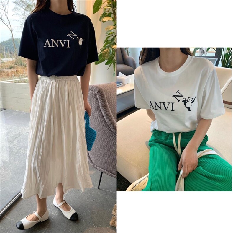 小熊猫印花短袖，其它，约澜