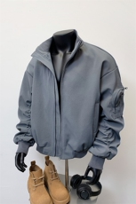 假模-飞行员夹克外套男美式短款立领棒球服8086-P75，男装夹克，电商B380（原B361）