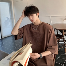 港风立体四芒星钢印短袖T恤男DT77780P28块特价控55：供抖音视频，男装T恤，星座227-7