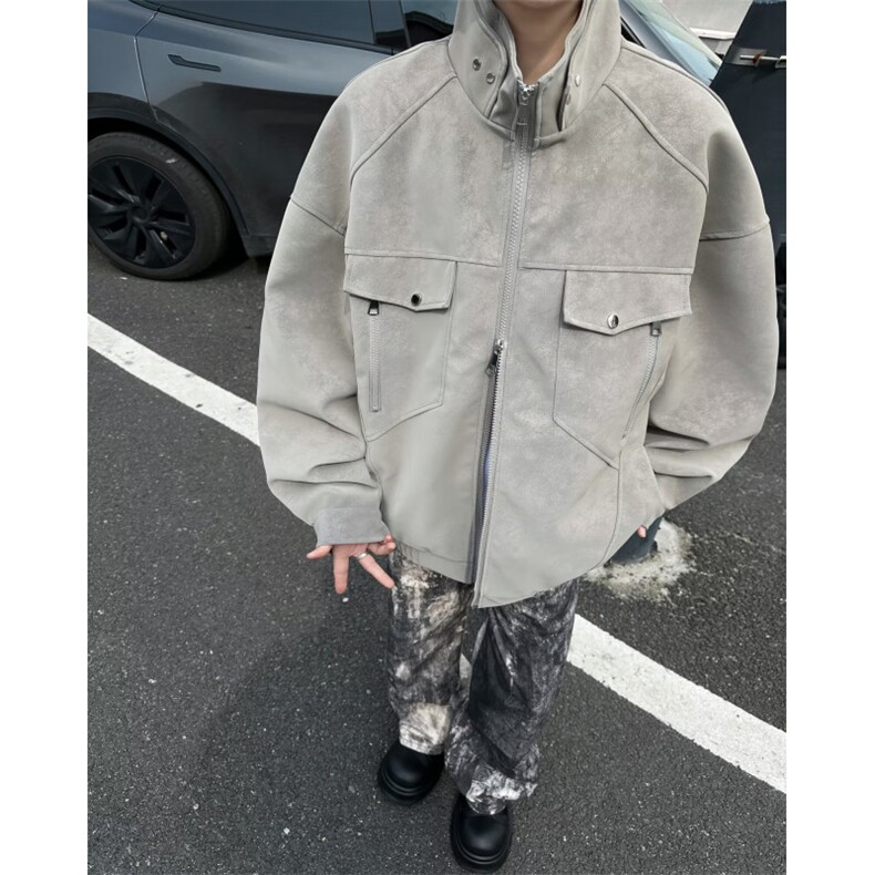 美式复古座山蟒水洗工装夹克男女秋冬宽松cleanfit外套潮牌WT9347图片