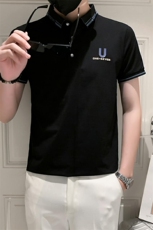3001-特P35社会小伙短袖翻领男t恤字母精神修身半袖小衫网红同款，男装T恤，电商D310B-1