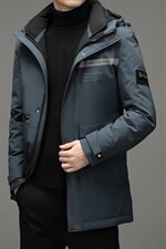 冬季羽绒服男士中长款纯色潮流中年厚款休闲外套SNNYR86068-P300图片
