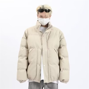 1506-1/MW1631/P72棕色灯芯绒立领棉服加厚冬季宽松保暖休闲外套1图片
