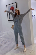 现货2021春装，牛仔吊带裤背带裤连体裤163-1009-p90控138，女装牛仔裤，拾菱