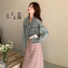 2025年春季新款牛仔外套连衣裙两件套，女装套装/套裙，浙宝069