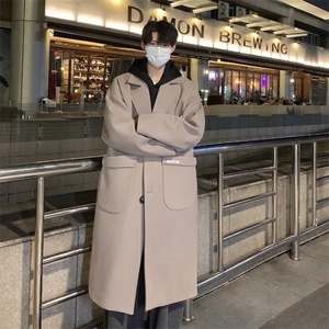 韩系毛呢大衣男中长款秋冬高级感痞帅风衣外套812-F635-P128控158图片