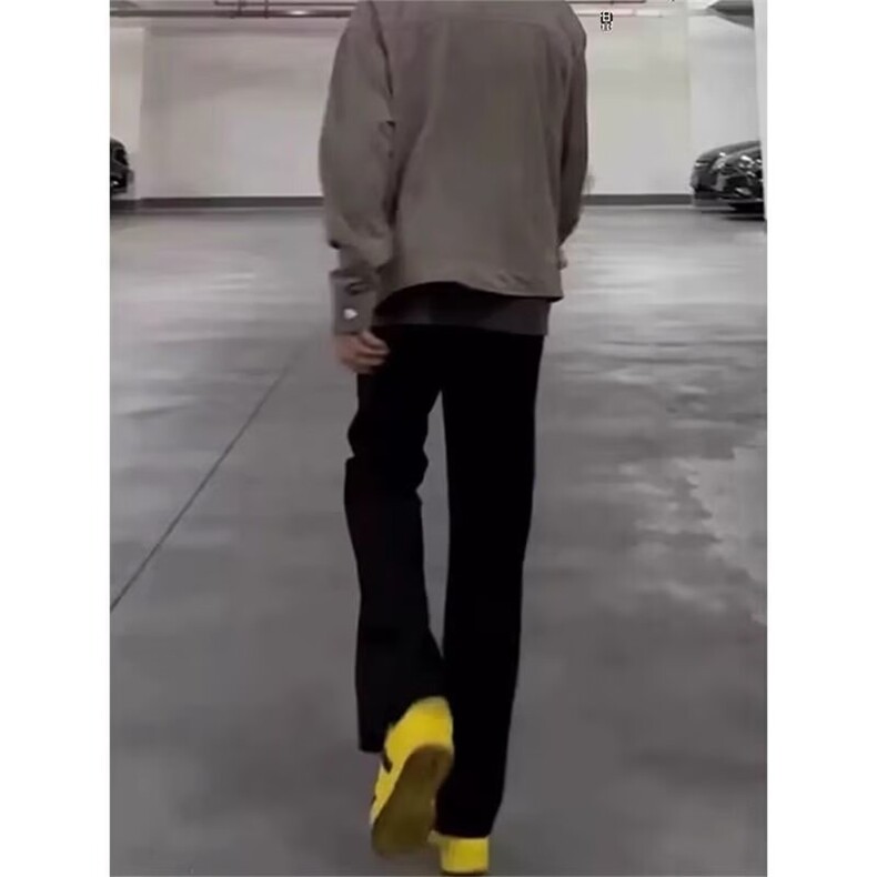 黑色弯刀微喇西裤男春季新款cleanfit显瘦裤子加长百搭休闲西装裤,男装西服套装,星座506A