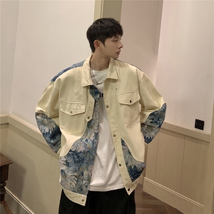 港风风植物花卉刺绣夹克男大码M-5XL潮美式JK7806P95控138图片