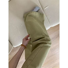 9049-P42小个子复古辣妹卡其色牛仔裤不贴腿微喇叭美式，男装牛仔裤，电商B323A