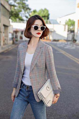 【现货】气质格子西装，女装西装，新依佳人