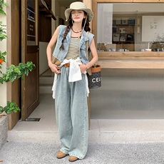 2024年夏季新款牛仔马甲长裤套装-款号9923-P155-K228，女装套装/套裙，浙宝305