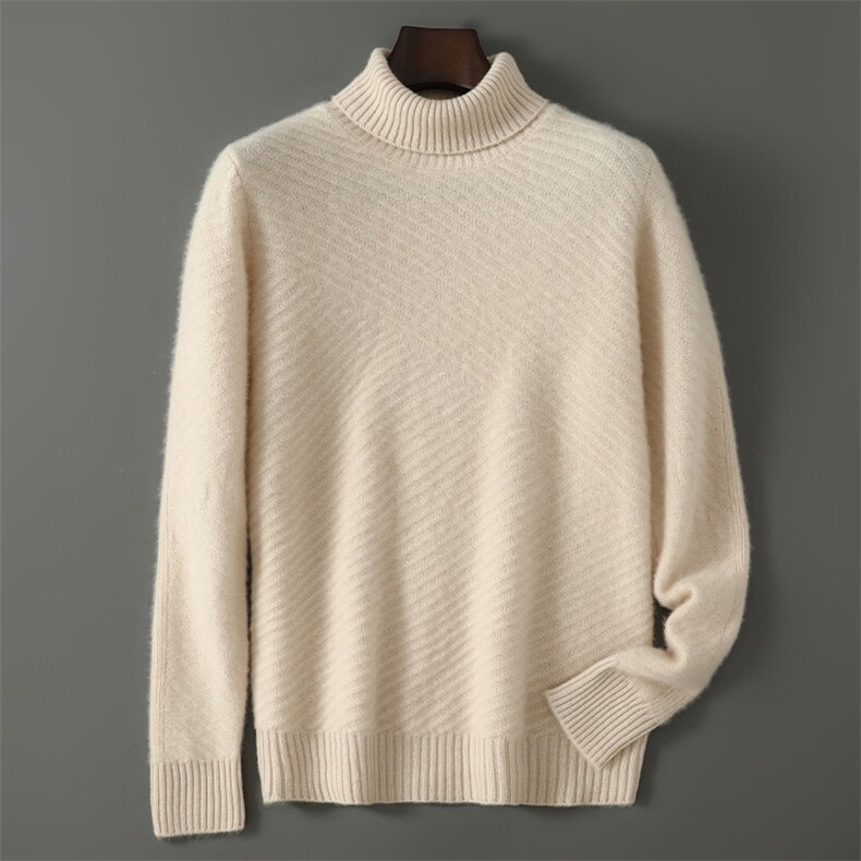2025百搭时尚简约半高领羊毛衫，男装羊毛衫，千国羊绒