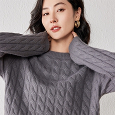 2025年春季羊绒修身型套头单件长袖圆领山羊绒时尚百搭羊绒衫，女装羊绒衫，春贝羊绒