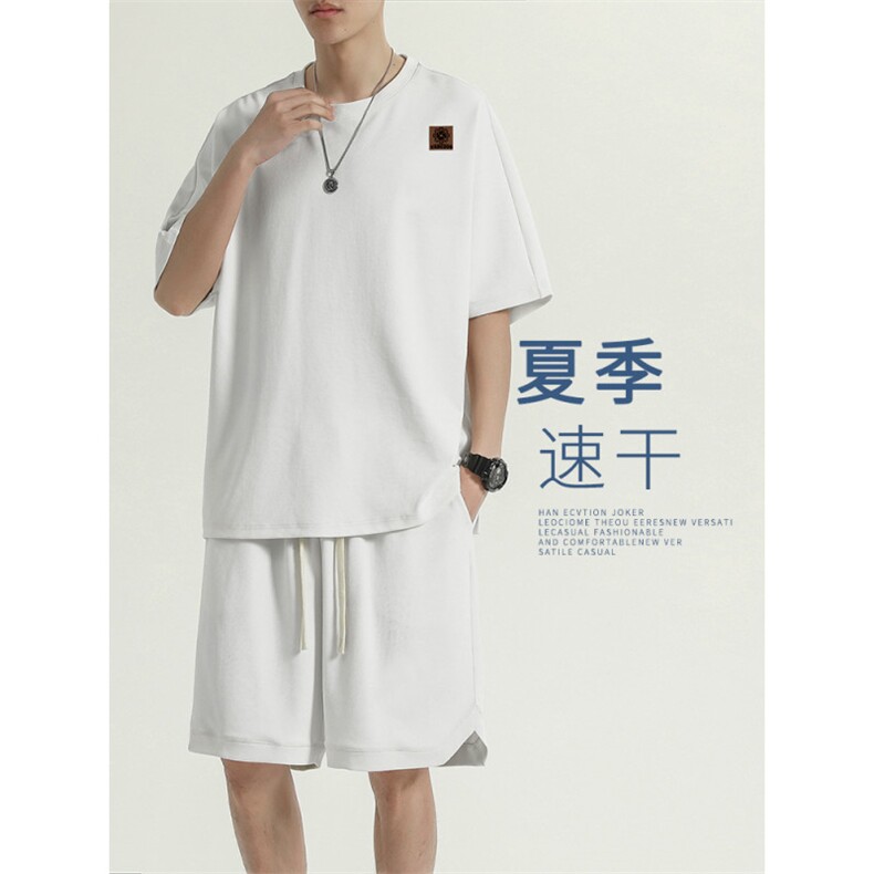 冰丝短袖t恤男士夏季薄款速干潮牌运动套装篮球衣服TZ15-特批-68图片