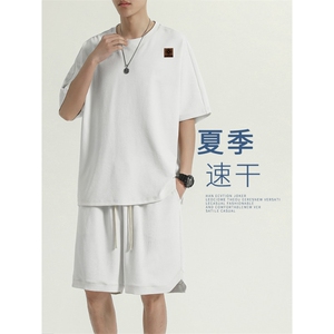冰丝短袖t恤男士夏季薄款速干潮牌运动套装篮球衣服TZ15-特批-68图片