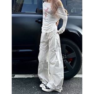 个性口袋工装休闲裤男女韩版潮流帅气2025秋冬ins长裤K6731-P53图片
