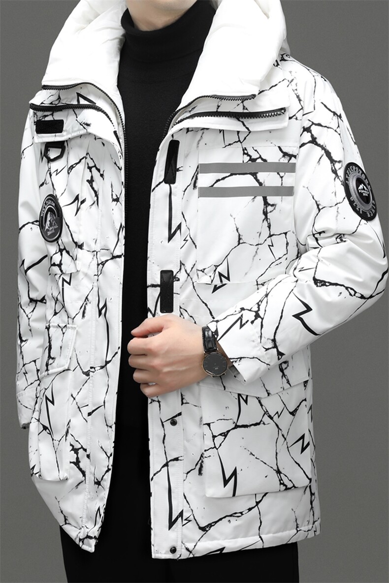 2023新款冬季中年男士商务休闲连帽羽绒服男装厚款保暖鹅绒外套,男装羽绒服,电商B212（原钱塘6029）