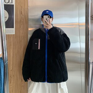 MY211-P135-拼色羊羔毛外套图片