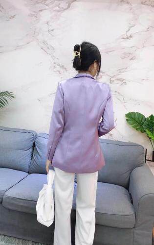 2021新款小西装，黑色，紫色，女装西装，艾涵o