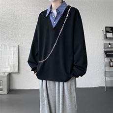 华棉WY5529-P42特控78M-5XL假两件衬衫领休闲长袖卫衣，男装衬衫，电商D232