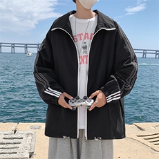 韩版工装休闲工装男女个性夹克纯色开衫条纹外套学院风W1546-P48，男装夹克，星座512-4