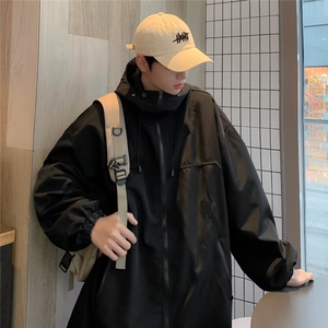 美式冲锋衣男秋季日系cityboy外套男连帽机能工装夹克J2072-P65,秋季穿搭冲锋衣图片