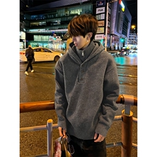 美式假两件连帽针织衫男秋冬季保暖休闲宽松毛衣潮FMY07，男装针织衫/毛衣，星座208-5