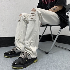 夏季美式高街破洞铆钉牛仔裤货号K750P60，男装牛仔裤，电商A063