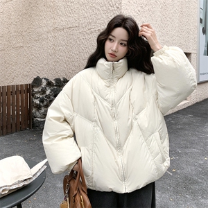 【已出货】 双面穿短款90白鹅绒羽绒服 帽子可拆卸2527-P380-K495图片