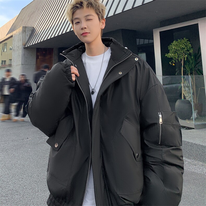 pu皮棉衣男冬季新款加厚棉服宽松面包服棉袄M7166P135控168,男装棉衣,电商A157