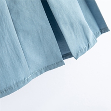 夏新新款短袖撞色收腰显瘦衬衫女，女装衬衫，水衣源