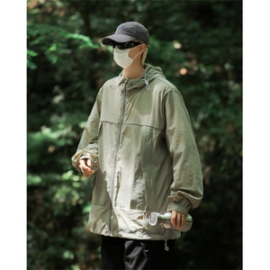 夏季新款户外运动冲锋衣夹克潮流连帽冰丝防晒衣男 现货W8234-P42图片