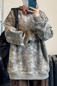 2025 春季新款 女模自拍大码脏脏色圆领卫衣M-5X HW24555-特P30图片