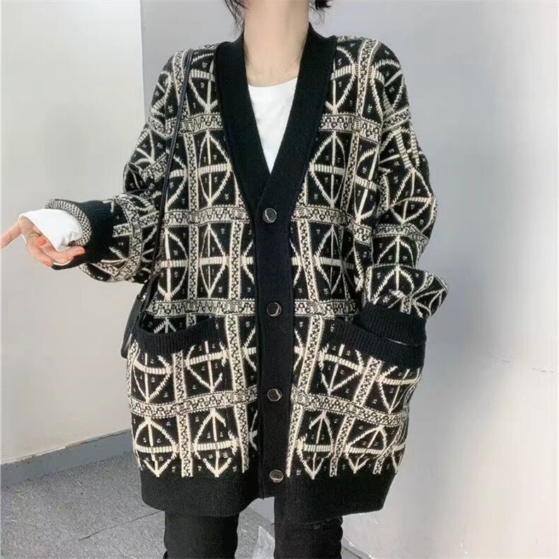 秋冬季纯毛宽松时髦个性开衫短外套图片