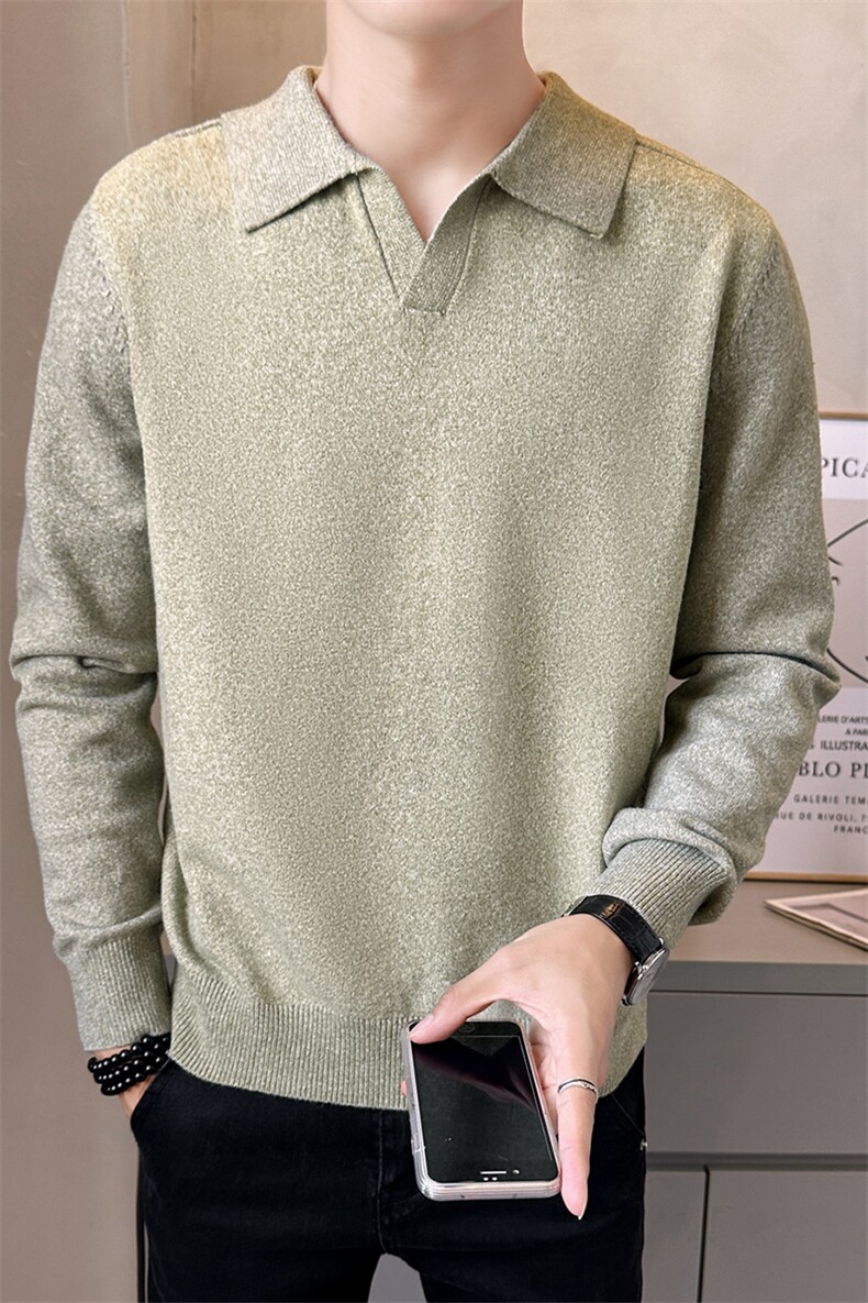 店主风毛衣男2025秋款纯色翻领针织衫百搭上衣男B317/M5730/P78,男装针织衫/毛衣,电商B317