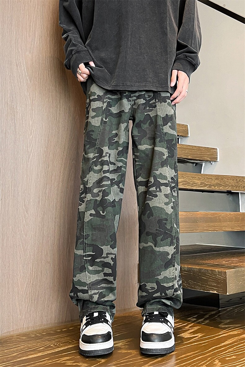 8XL-M迷彩裤大码美式高街hiphop伐木裤直筒长裤工装裤子KZ1912P58,男装休闲裤,电商B238