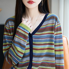 圆领v领通勤假开衫简约2025年夏季常规款，女装针织衫/毛衣，暖圣羊羊绒