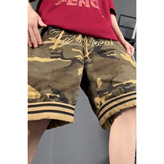 hiphop美式街头迷彩工装短裤宽松oversize运动篮球五分裤，男装牛仔裤，星座310A-4