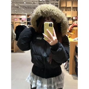 1506-1/G78340/P89女冬学院风面包服 毛领短款百搭保暖外套图片