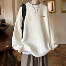 控78假两件毛衣男大码加绒针织衫男毛线衣M80293-P55加绒P70，男装针织衫/毛衣，电商A040