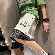 2025年夏季新款短裤刺绣笑脸假两件五分裤M-5XL-DK2203-P45，男装牛仔裤，星座417-1（原电商B245）