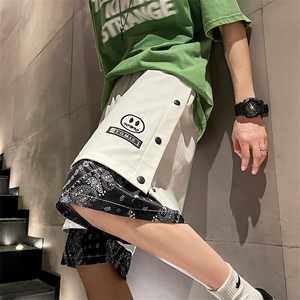 2025年夏季新款短裤刺绣笑脸假两件五分裤M-5XL-DK2203-P45图片