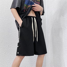 华夫格排扣短裤男夏季宽松休闲美式ins潮牌运动五分裤DK0683-P28，男装休闲裤，星座308B-1