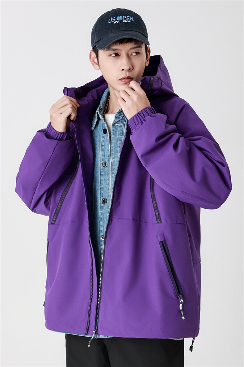 Cityboy情侣时尚连帽冲锋衣外套夹克团体班服,男装夹克,星座301D-5(原星座1415）