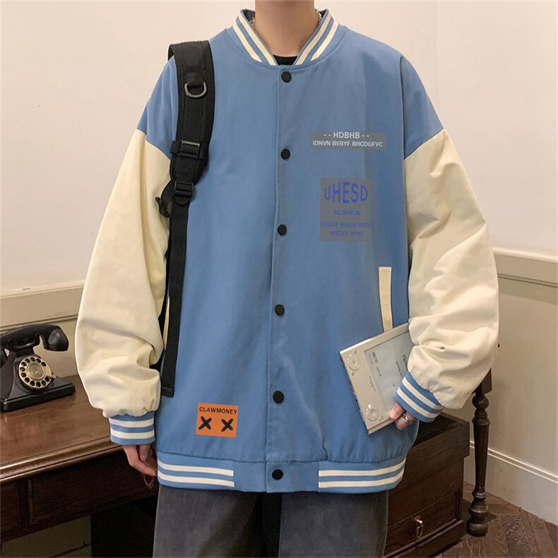 电商DSA028-JKCM346P50新款印花棒球服外套港风休闲夹克,男装夹克,电商A028