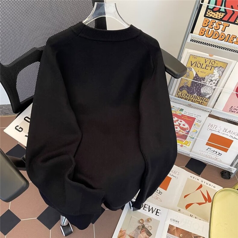 美式复古剪影印花毛衣男宽松休闲圆领套头针织衫上衣M6030/P51,男装针织衫/毛衣,星座506B