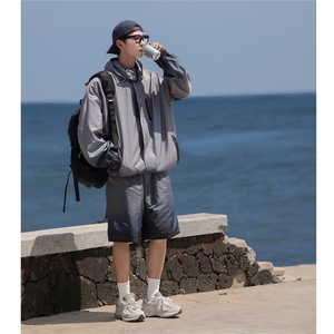 港风山系防水冲锋衣渐变色夹克男：聚酯纤维JK77088P85控128图片