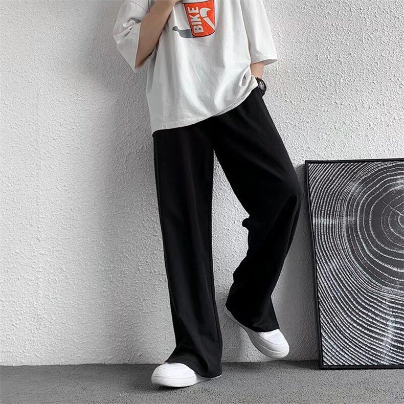 直筒开叉西裤男垂感ins港风设计感百搭宽松休闲西装裤XK0011-p35,男装西裤,星座1008