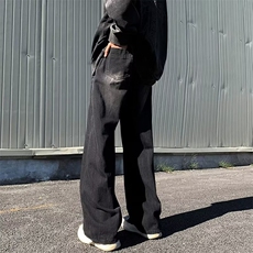 美式高街牛仔裤男韩版潮流个性帅直筒2024秋冬ins长裤RK1364-P45，男装牛仔裤，星座412-2